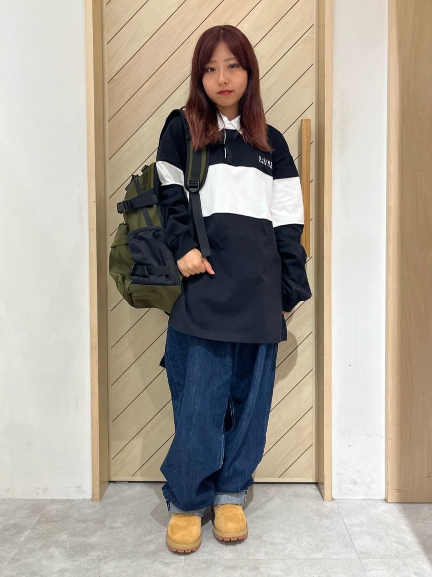 X-girlのRUGBY SHIRT ポロシャツ X-girlを使ったコーディネートを紹介します。｜Rakuten Fashion(楽天ファッション／旧楽天ブランドアベニュー)2888171