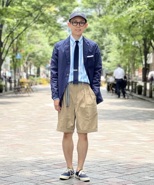 BEAMS MENのBEAMS PLUS / COOLMAX(R)シアサッカー 3ボタン ジャケットを使ったコーディネートを紹介します。｜Rakuten Fashion(楽天ファッション／旧楽天ブランドアベニュー)2888765