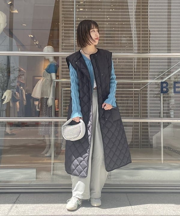 BEAMS WOMENのRay BEAMS / シャーリング ジップ カーディガン 先取り