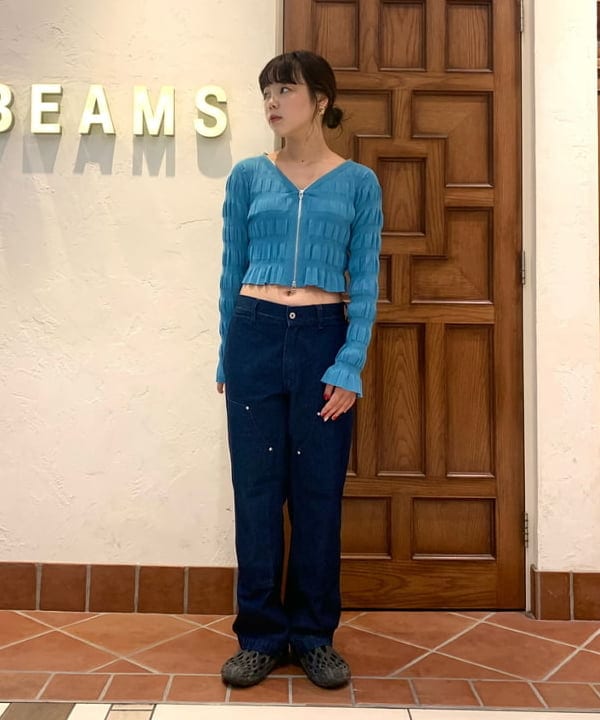 BEAMS WOMENのRay BEAMS / シャーリング ジップ カーディガン 先取り