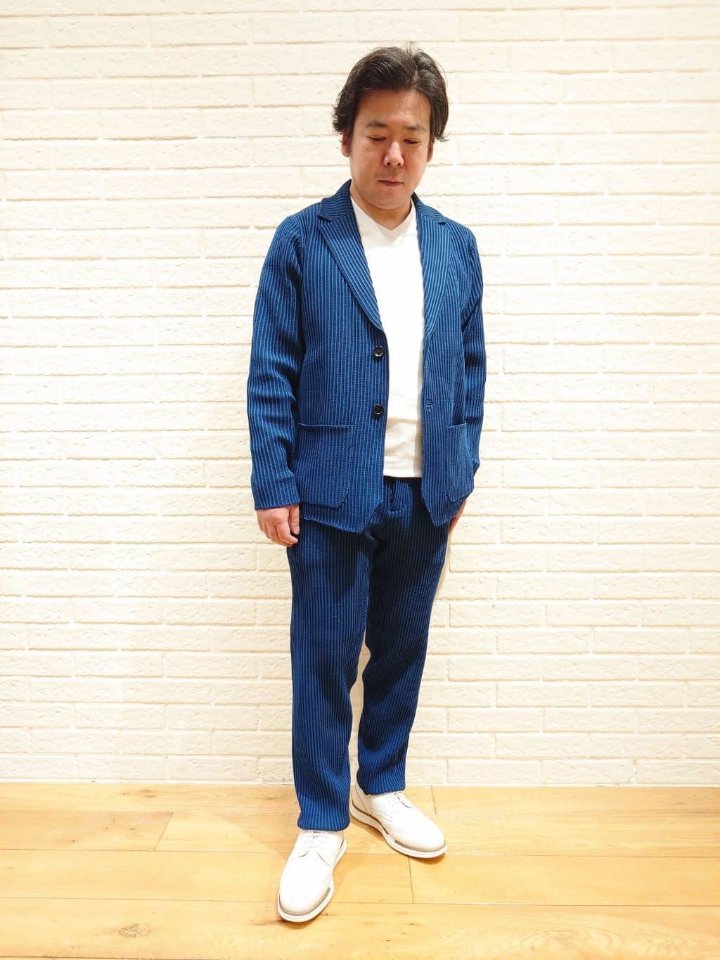 MEN'S BIGIのたて畝ニットジャージイージーパンツ<セットアップ対応>を使ったコーディネートを紹介します。｜Rakuten Fashion(楽天ファッション／旧楽天ブランドアベニュー)2901235