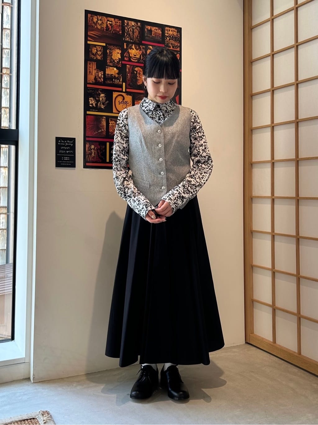 agnes b. | コットン ポプリン フレア スカート 
