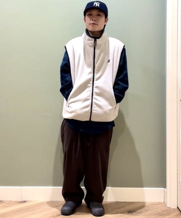 BEAMS OUTLETのKANGOL * BEAMS HEART / マイクロフリース ベストを使っ