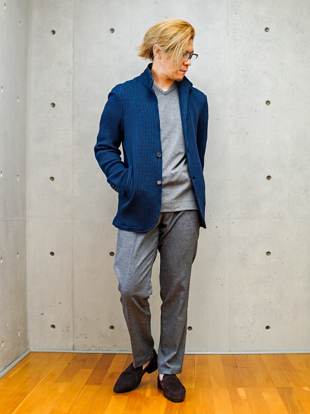 MEN'S BIGIのオニワッフルスタンドカラージャケットを使ったコーディネートを紹介します。｜Rakuten Fashion(楽天ファッション／旧楽天ブランドアベニュー)2963174