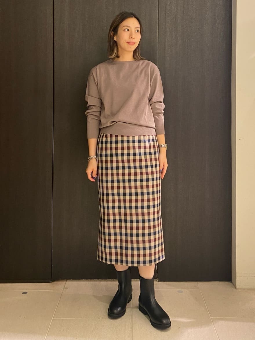 UNTITLEDの【秋カラー/洗える】オータムエストチェック ナロースカート