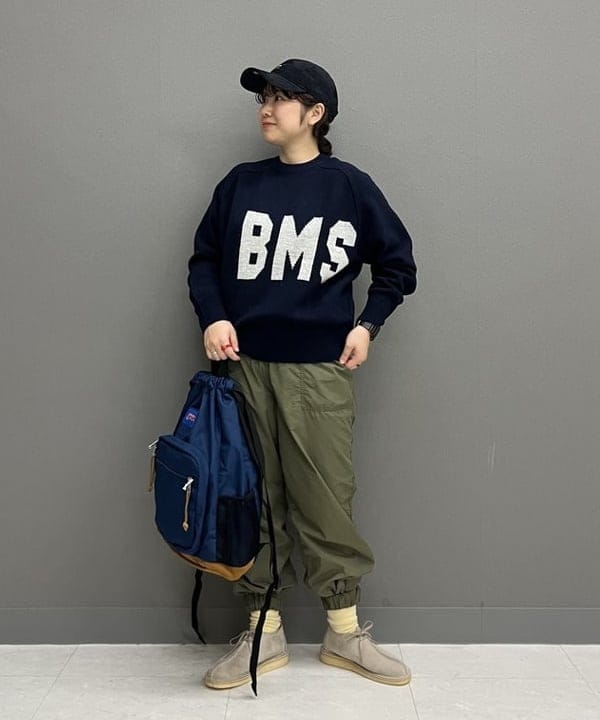 BEAMS WOMENのBEAMS BOY / ビッグ ロゴ クルー ニットを使った