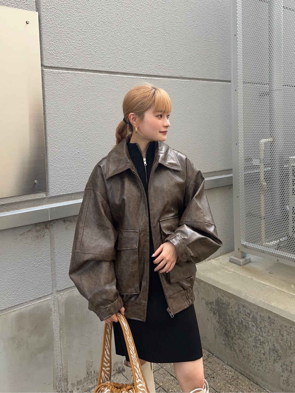 SLYのFAUX LEATHER ZIP UP ブルゾンを使ったコーディネート | Rakuten