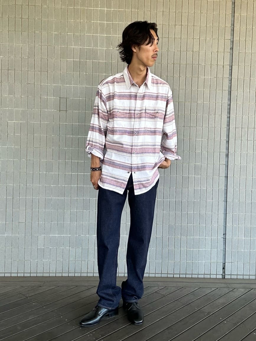 Levi'sのSILVERTABTM 2 ポケットシャツ ホワイト KINGSLEY STRIPEを