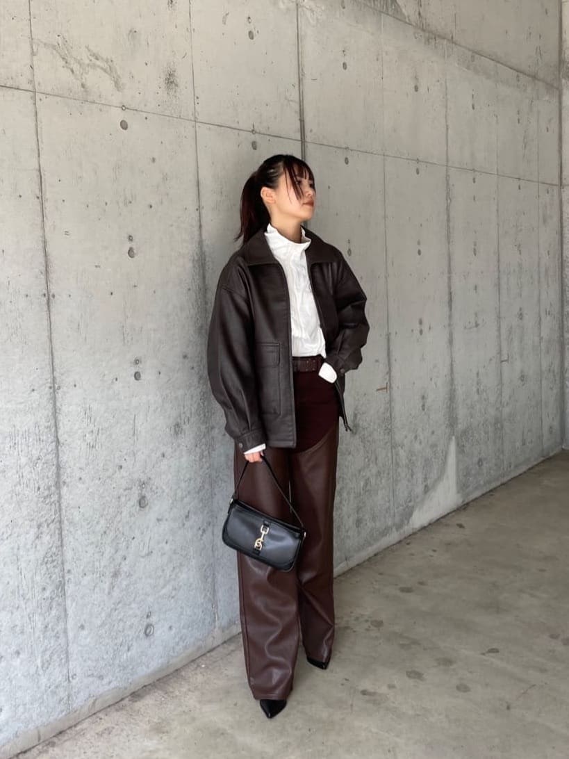 moussyのF/LEATHER COMBI STRAIGHTを使ったコーディネート | Rakuten