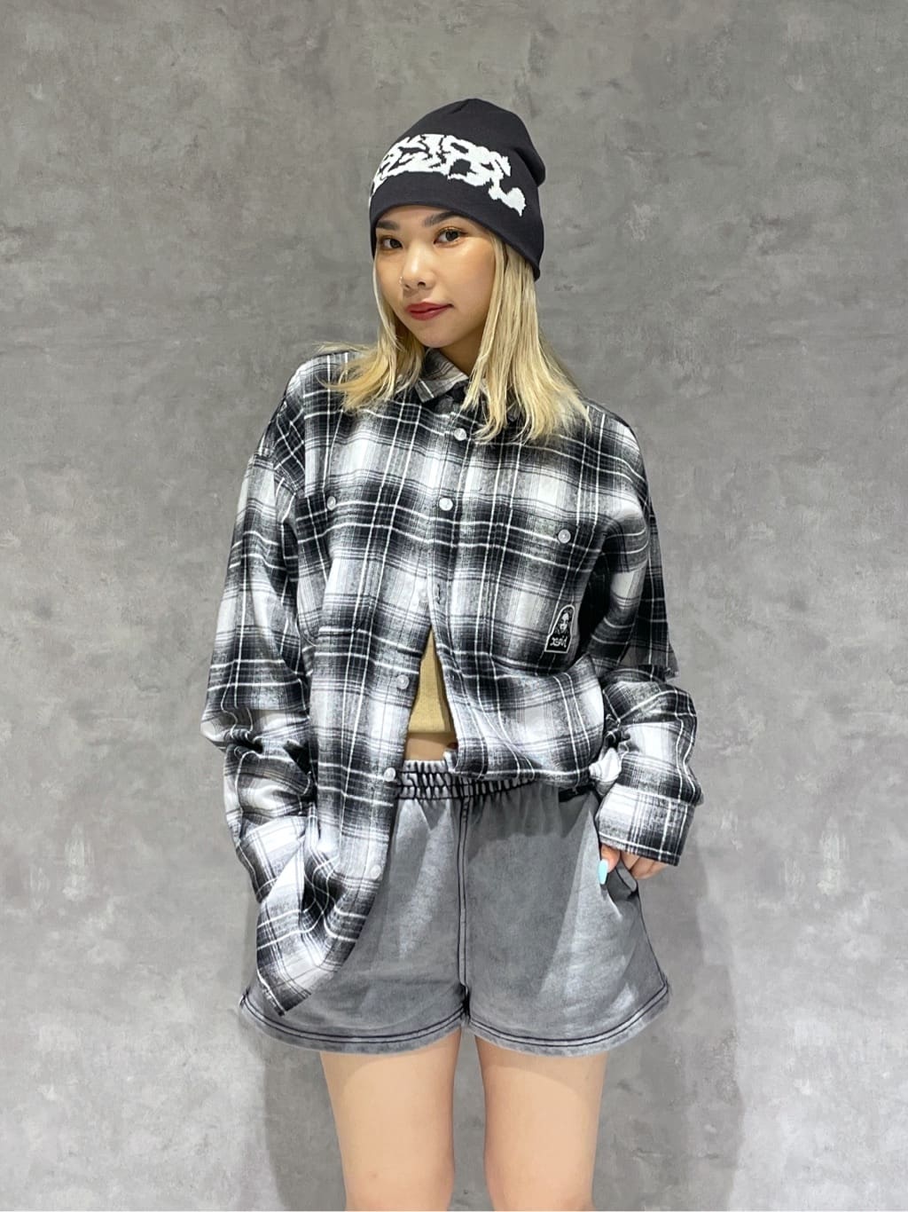 X-girlのFACE FLANNEL SHIRT Tシャツ X-girlを使ったコーディネート