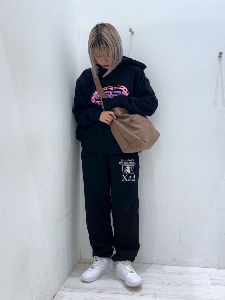 X-girlのTRIBAL OVAL LOGO SWEAT HOODIE パーカー X-girlを使った