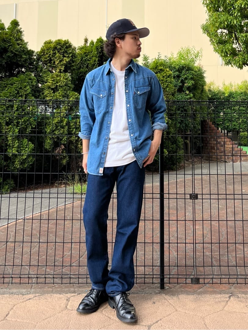 Levi'sのRED TAB PREMIUM 54 ロングホーンシャツ ミディアムインディゴ