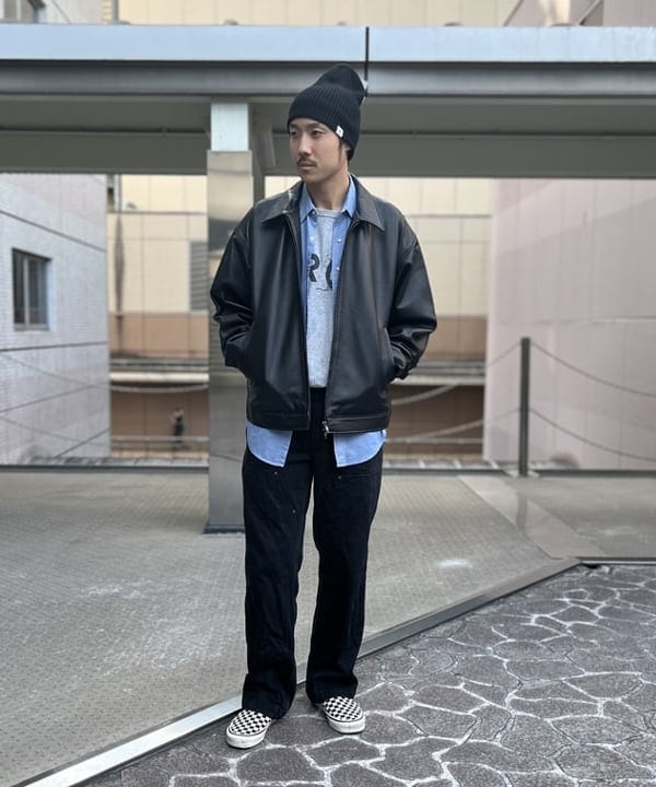 BEAMS レザー ジップブルゾン BEAMS（ビームス）の「レザー ジップブルゾン（ブルゾン）」 - WEAR