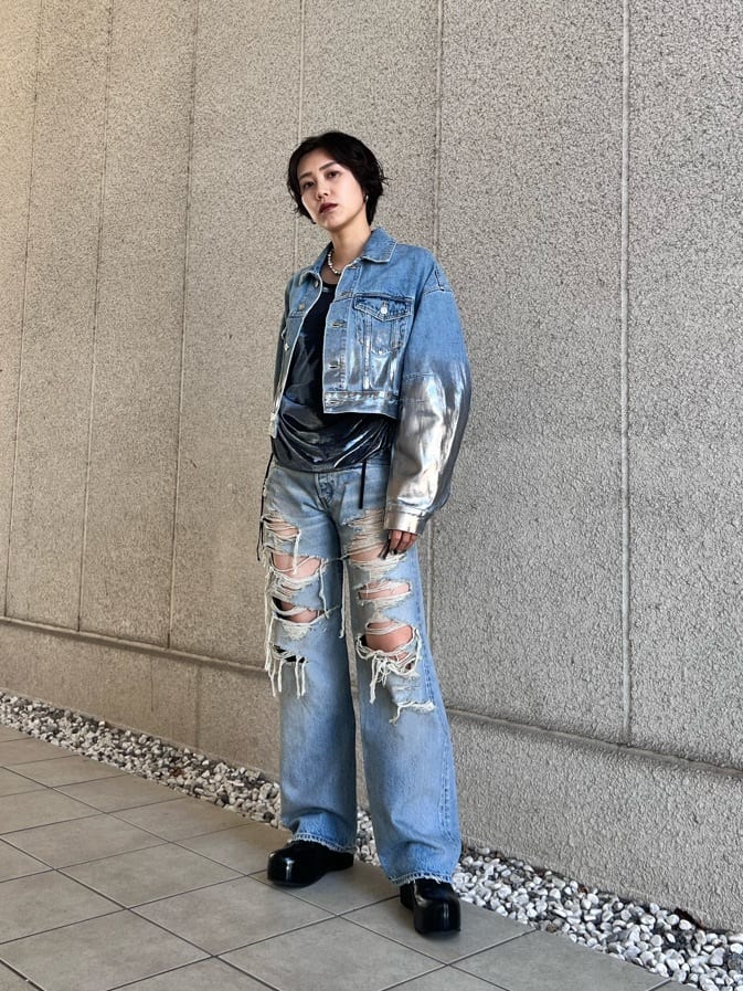 moussyのFOIL PRINT 90S LOWRISE STRAIGHTを使ったコーディネート