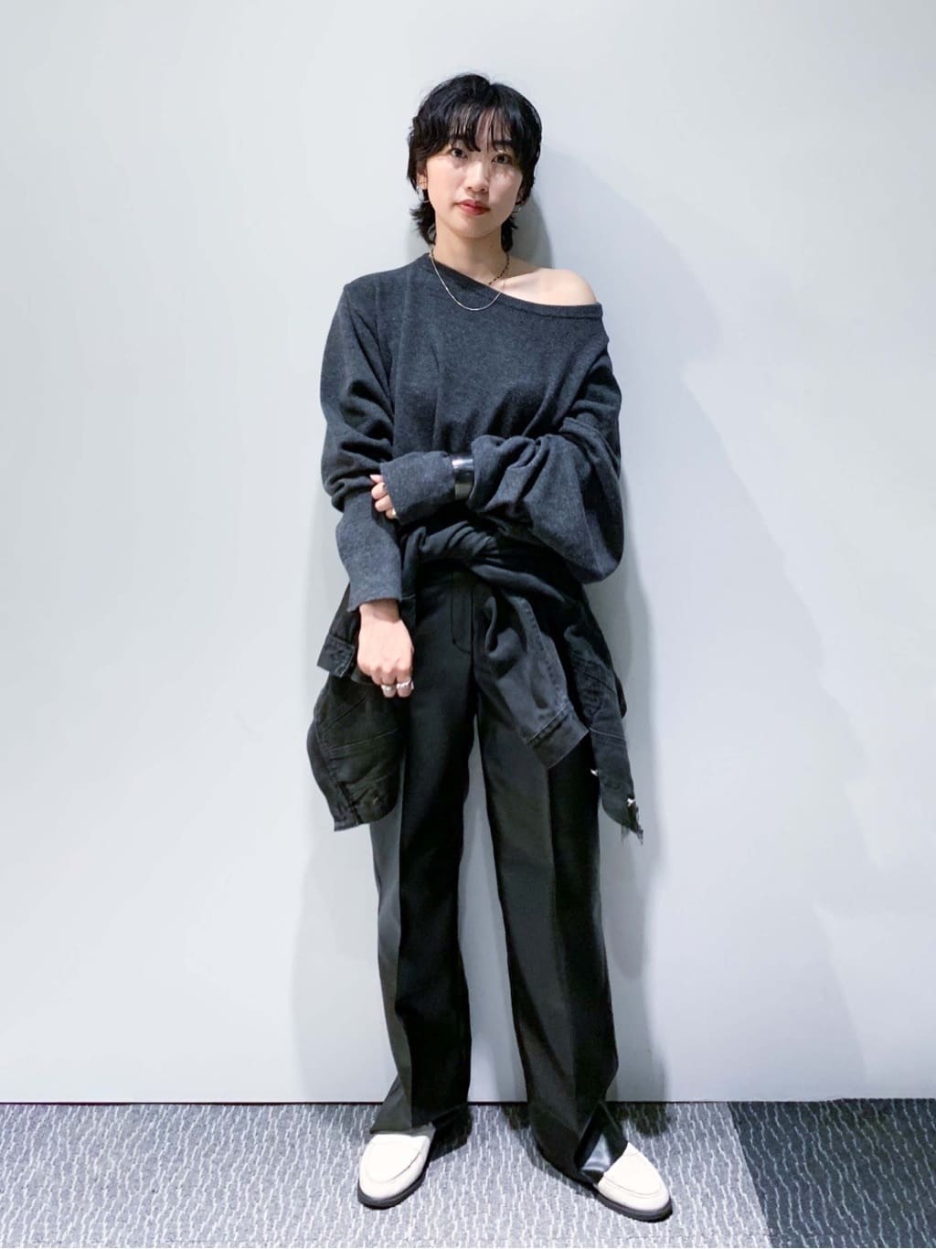 CITYSHOPの《追加》OFF-SHOULDER STRETCH SWEATER:ニットを使った