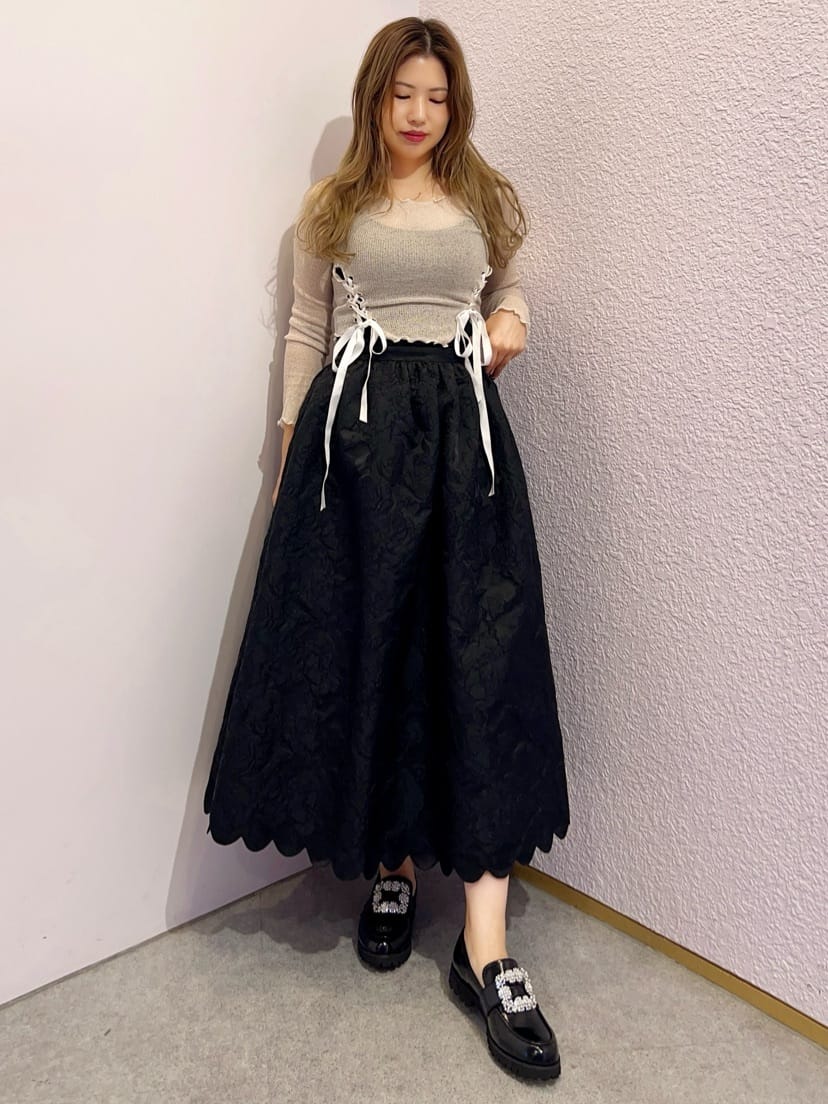 ESPERANZAのトラックソール2WAYビジューローファーを使ったコーディネートを紹介します。｜Rakuten Fashion(楽天ファッション／旧楽天ブランドアベニュー)3200474