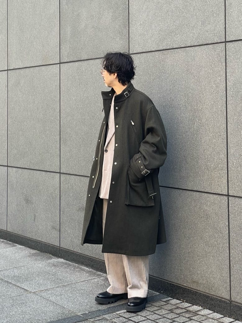 MAISON SPECIALのM-47 Prime-Over Wool Belted Field Coatを使った