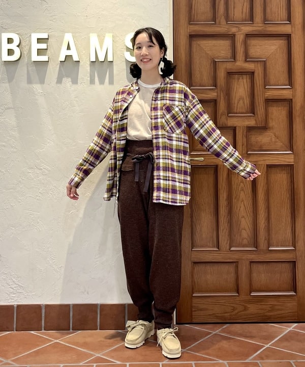 BEAMS WOMENのBEAMS BOY / ワーク チェック ロングスリーブシャツを