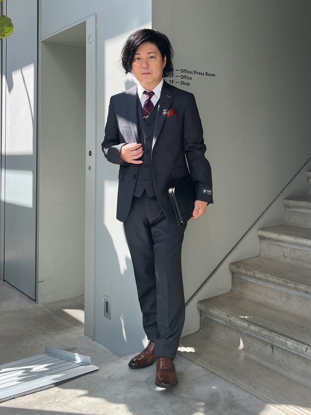 TAKEO KIKUCHIの【DORMEUIL】カラーグレンチェック スーツを使った