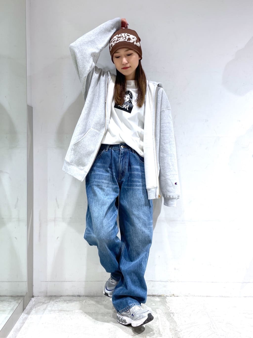 X-girlのX-girl × Champion REVERSE WEAVE R ZIP UP HOODIE パーカー X