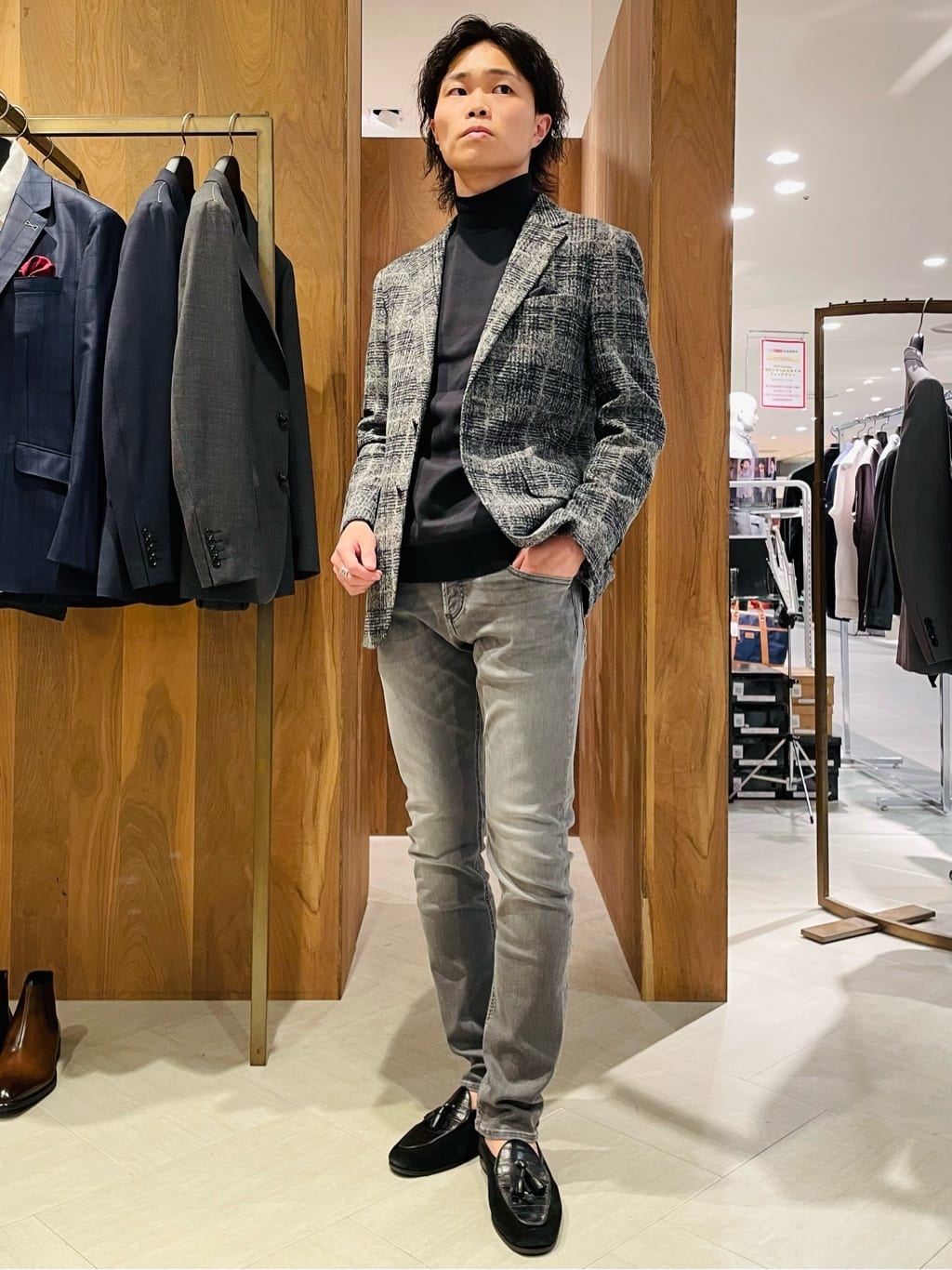 MEN'S BIGIの【LANIFICIO ROMA】ジャージテーラードジャケットを使った