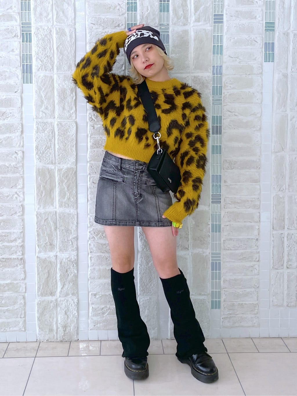 X-girlのLEOPARD CROPPED KNIT TOP ニット X-girlを使った