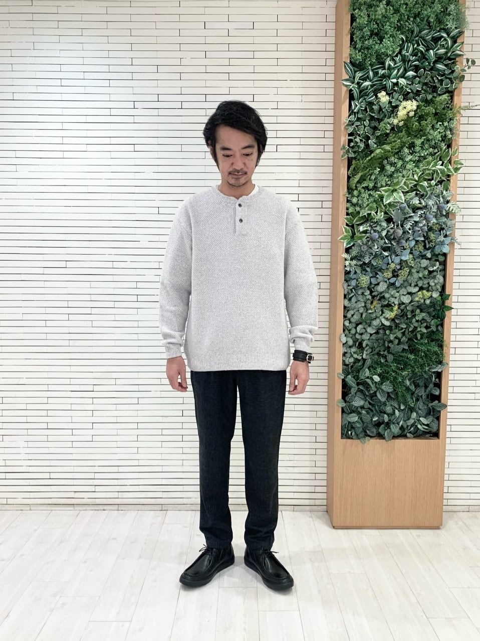 UNITED ARROWS green label relaxingのタックカノコ ヘンリーネック