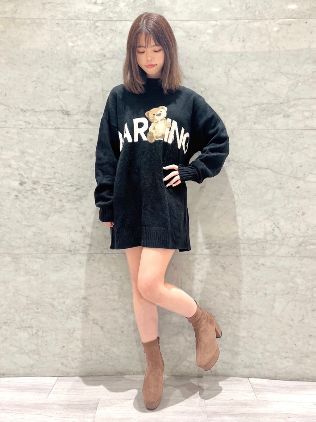 ESPERANZAのゆる傾斜ヒール厚底ショートブーツを使ったコーディネートを紹介します。｜Rakuten Fashion(楽天ファッション／旧楽天ブランドアベニュー)3253440