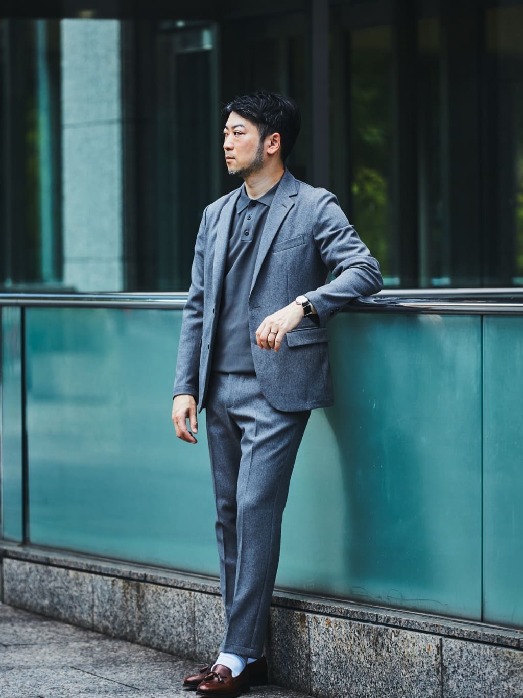 UNITED ARROWS green label relaxingの【WEB限定】JUSTFIT メランジ