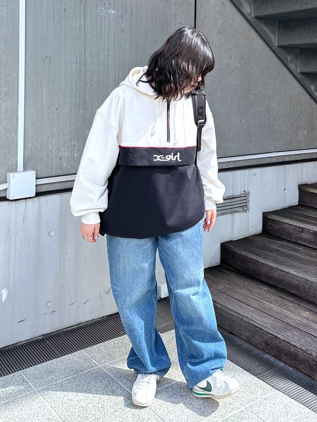 X-girlのWIDE TAPERED PANTS パンツ X-girlを使ったコーディネート