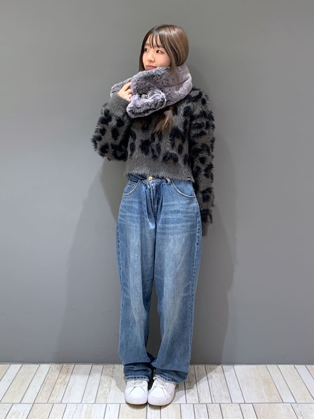 X-girlのLEOPARD CROPPED KNIT TOP ニット X-girlを使った