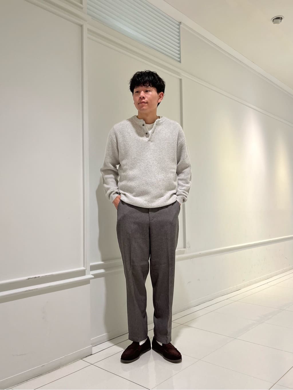 UNITED ARROWS green label relaxingのタックカノコ ヘンリーネック