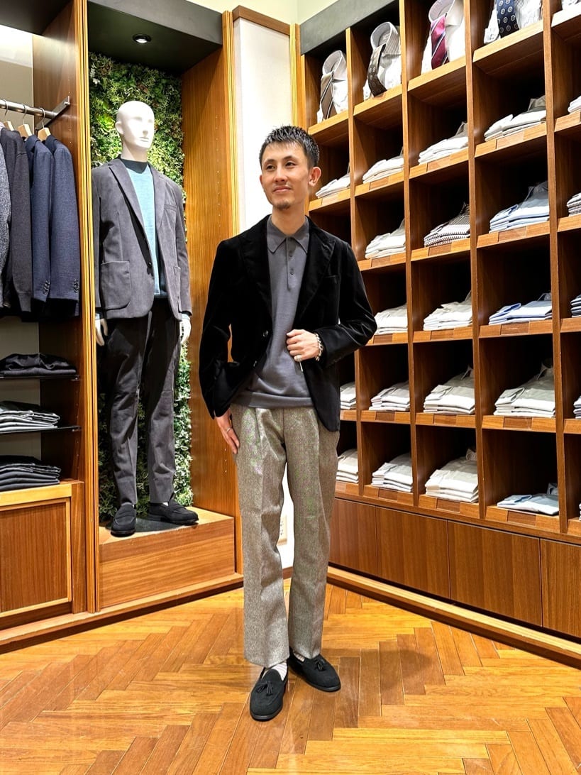 UNITED ARROWS green label relaxingのブラック ベルベット 2B