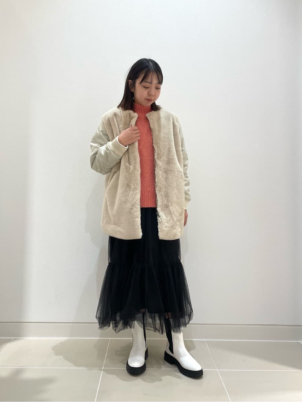 UNITED ARROWS LTD. OUTLETのフェイクファー*ナイロン コンビ