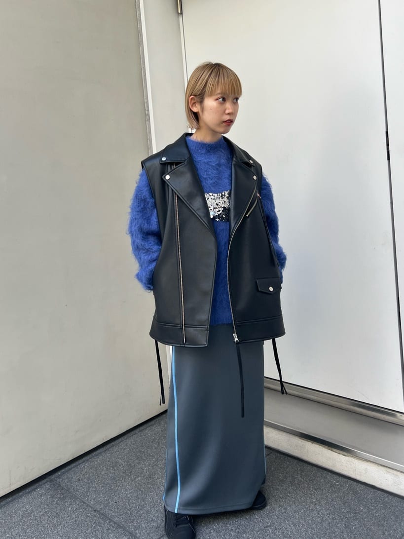 MAISON SPECIAL　ヴィーガンレザーライダースジレ ブラック Vegan Leather Riders Gilet