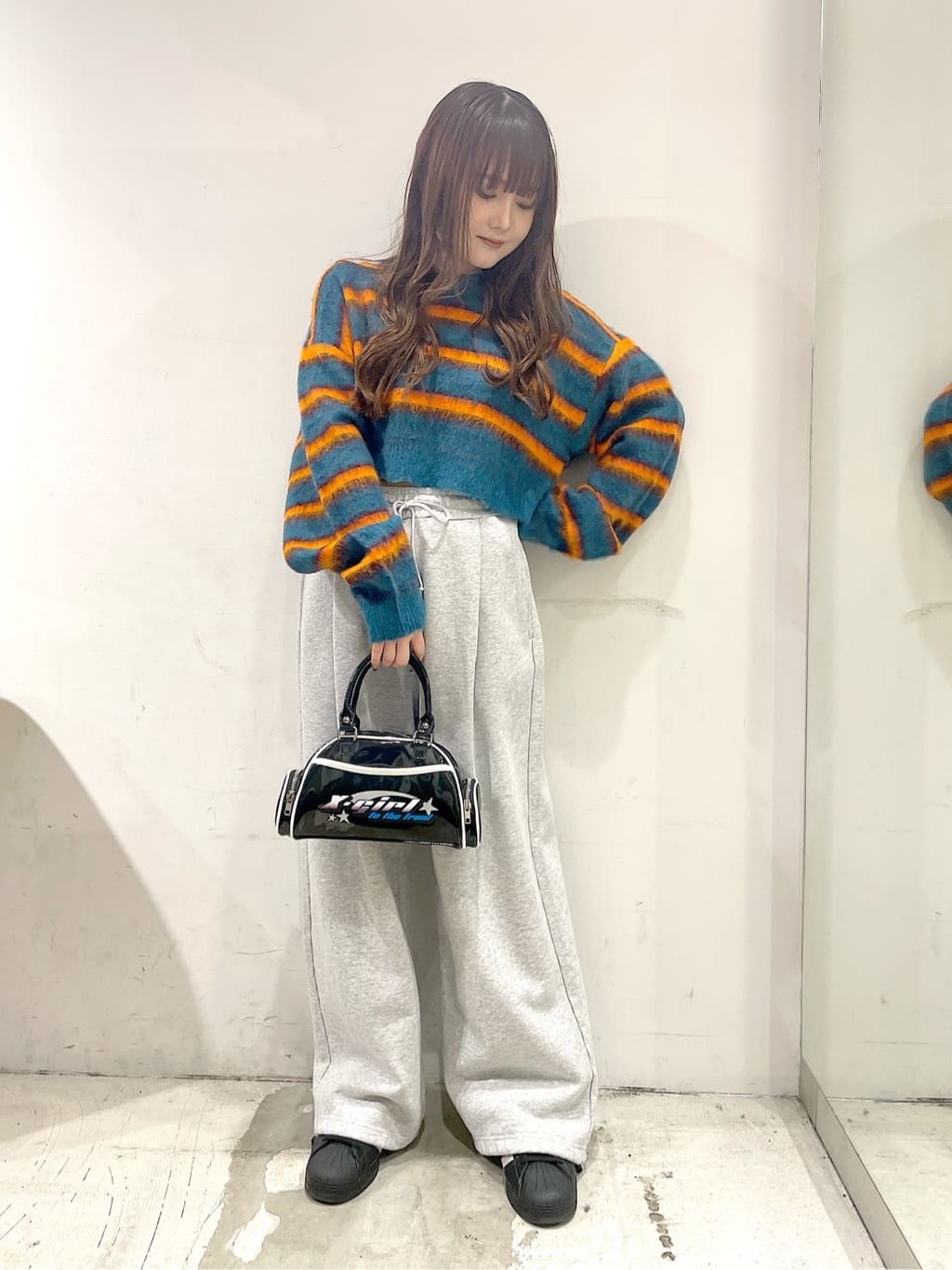 X-girlのMULTI STRIPE SHAGGY KNIT TOP ニット X-girlを使った