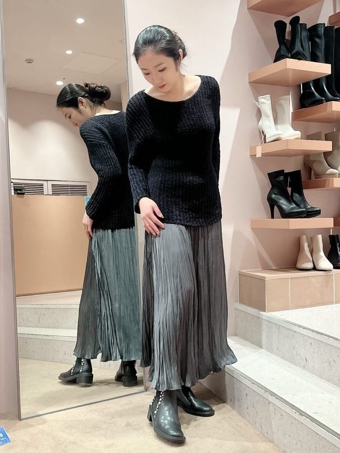ESPERANZAのフェイクパールスタッズサイドゴアショートブーツを使ったコーディネートを紹介します。｜Rakuten Fashion(楽天ファッション／旧楽天ブランドアベニュー)3353272