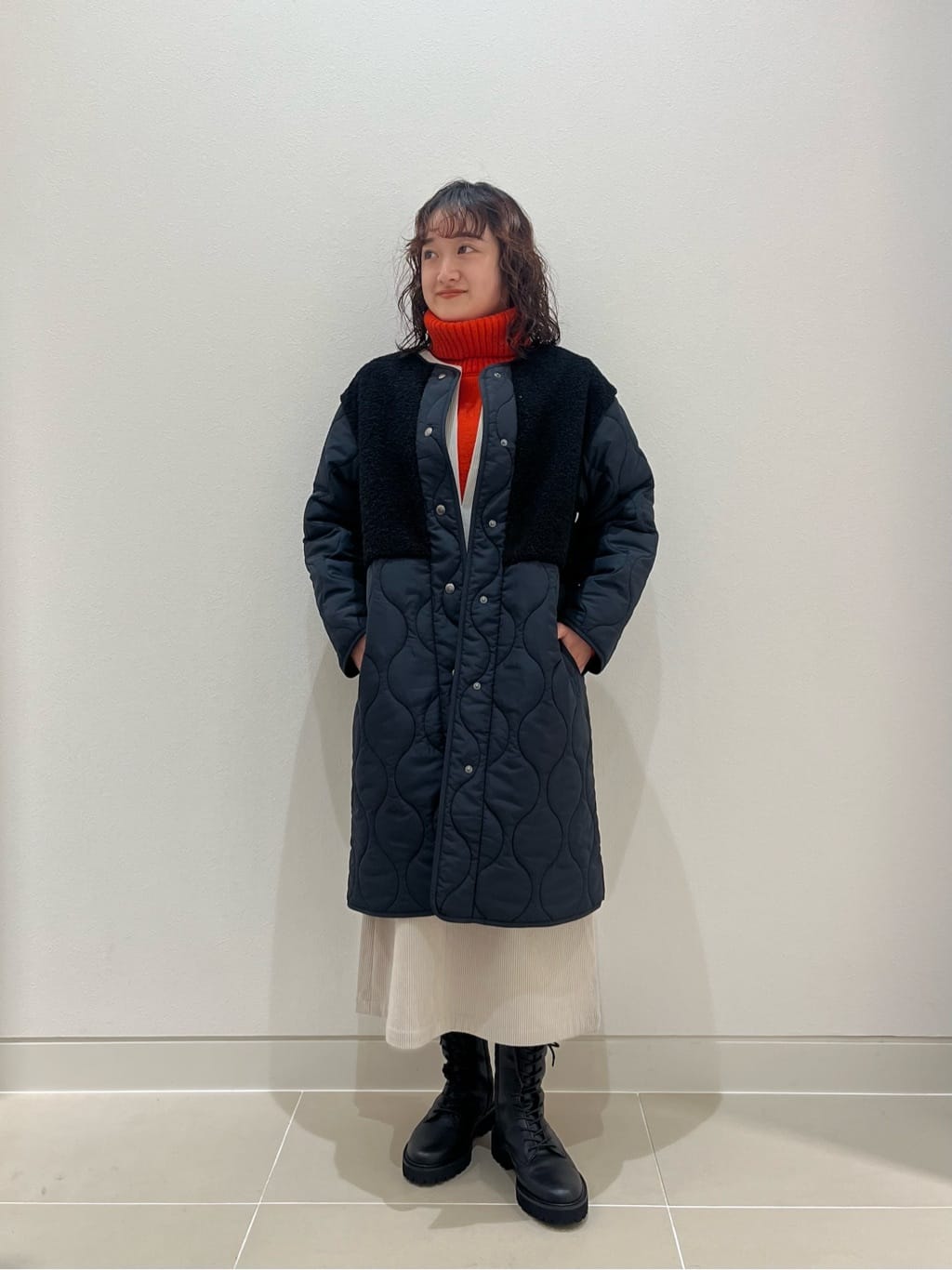 UNITED ARROWS LTD. OUTLETのキルト*ボア コンビコート<A DAY IN THE