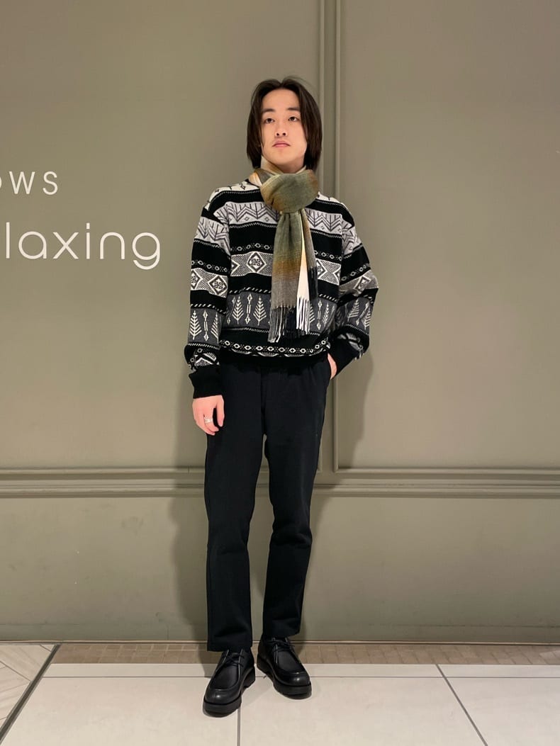 UNITED ARROWS green label relaxingのツリー ジャカード クルーネック