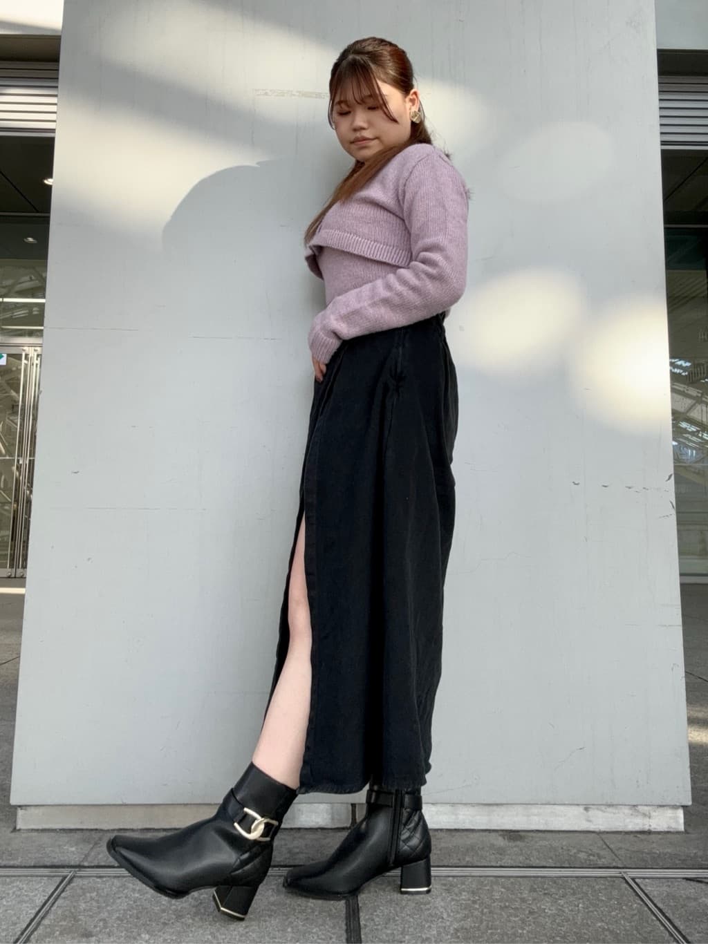 ESPERANZAのキルティングベルトミドルヒールショートブーツを使ったコーディネートを紹介します。｜Rakuten Fashion(楽天ファッション／旧楽天ブランドアベニュー)3373462