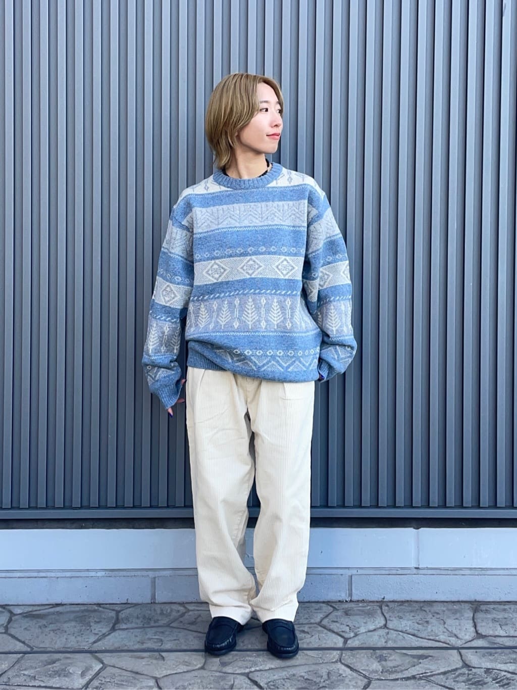 UNITED ARROWS green label relaxingのツリー ジャカード クルーネック