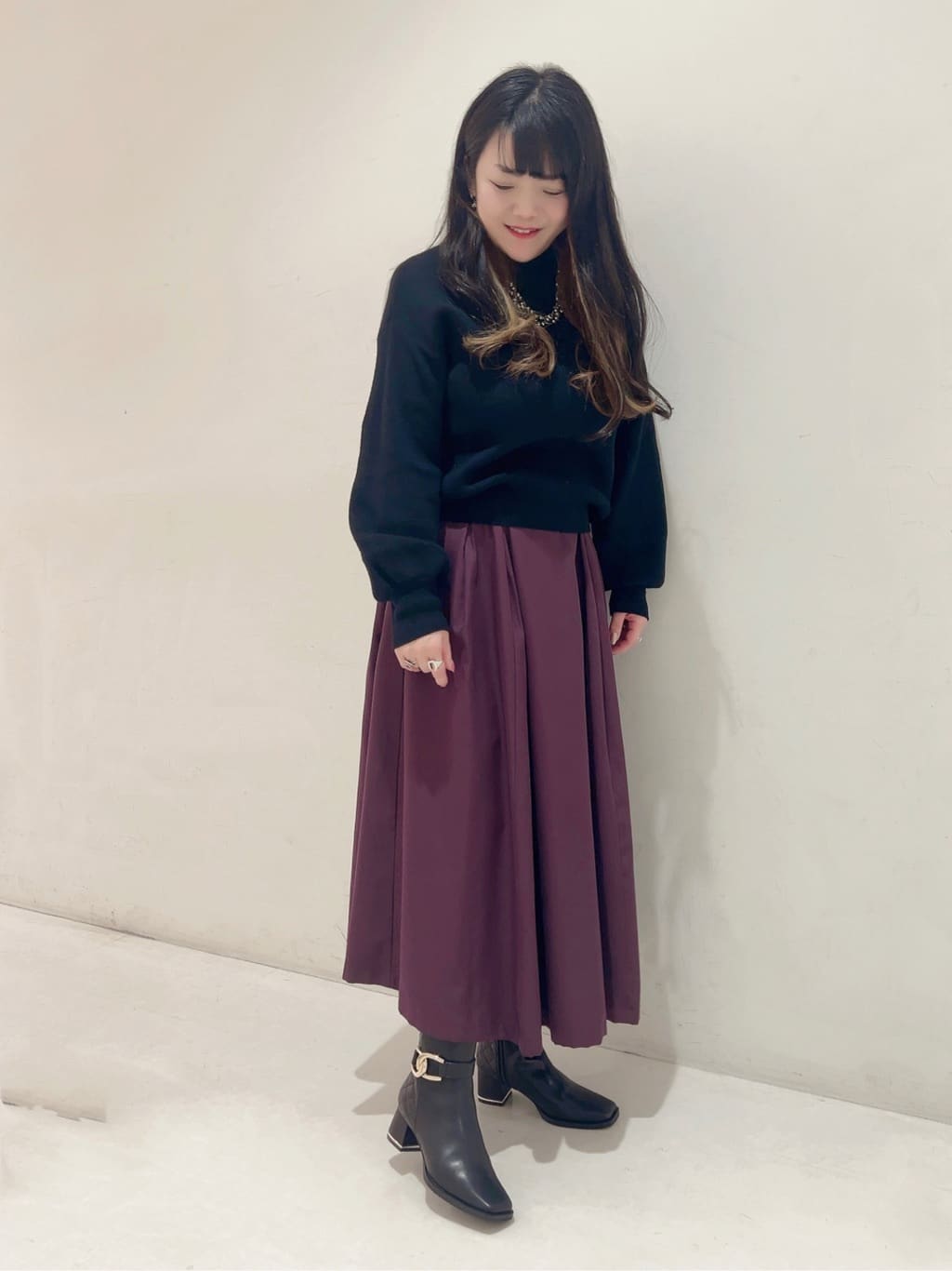 ESPERANZAのキルティングベルトミドルヒールショートブーツを使ったコーディネートを紹介します。｜Rakuten Fashion(楽天ファッション／旧楽天ブランドアベニュー)3392552