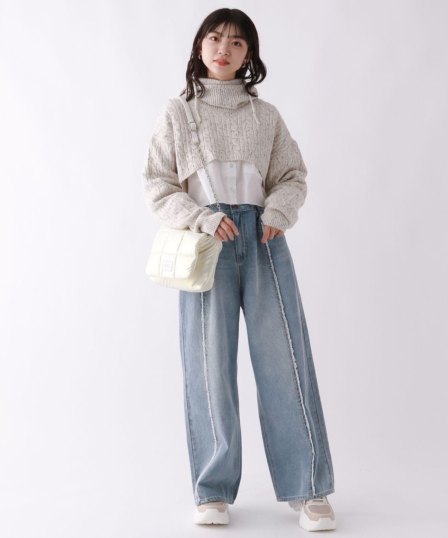 repipi armarioの☆セットアイテム☆バラクラバ付きケーブルニットを使ったコーディネートを紹介します。｜Rakuten Fashion(楽天ファッション／旧楽天ブランドアベニュー)3399777