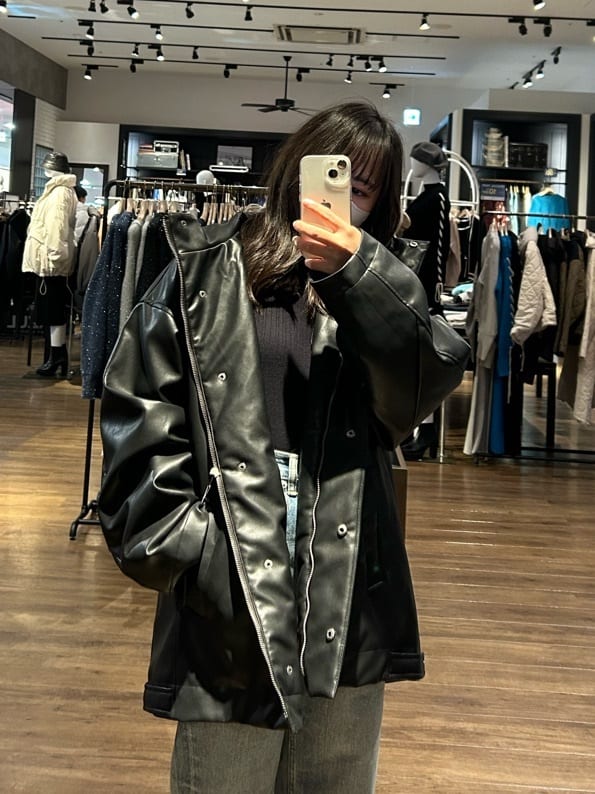 moussy フェイクレザー コート-