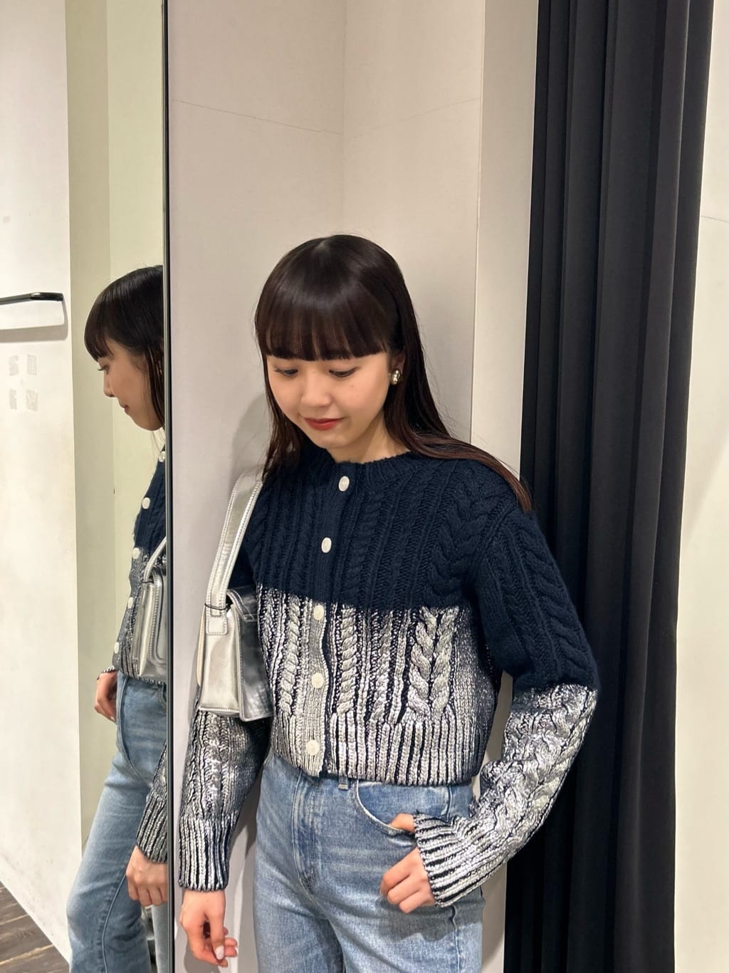 FOIL PRINT CABLE カーディガン FOIL PRINT CABLE カーディガン