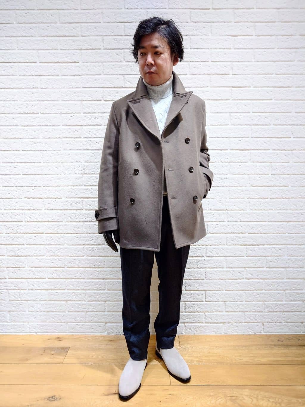 MEN'S BIGIの12Gケーブル柄タートルネックニットを使ったコーディネートを紹介します。｜Rakuten Fashion(楽天ファッション／旧楽天ブランドアベニュー)3441320