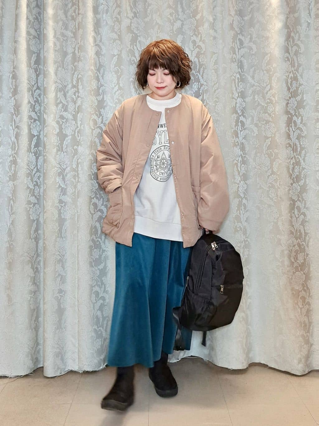 SHOO・LA・RUEのお顔回りすっきり 中綿 ノーカラージャケットを使ったコーディネートを紹介します。｜Rakuten Fashion(楽天ファッション／旧楽天ブランドアベニュー)3447833