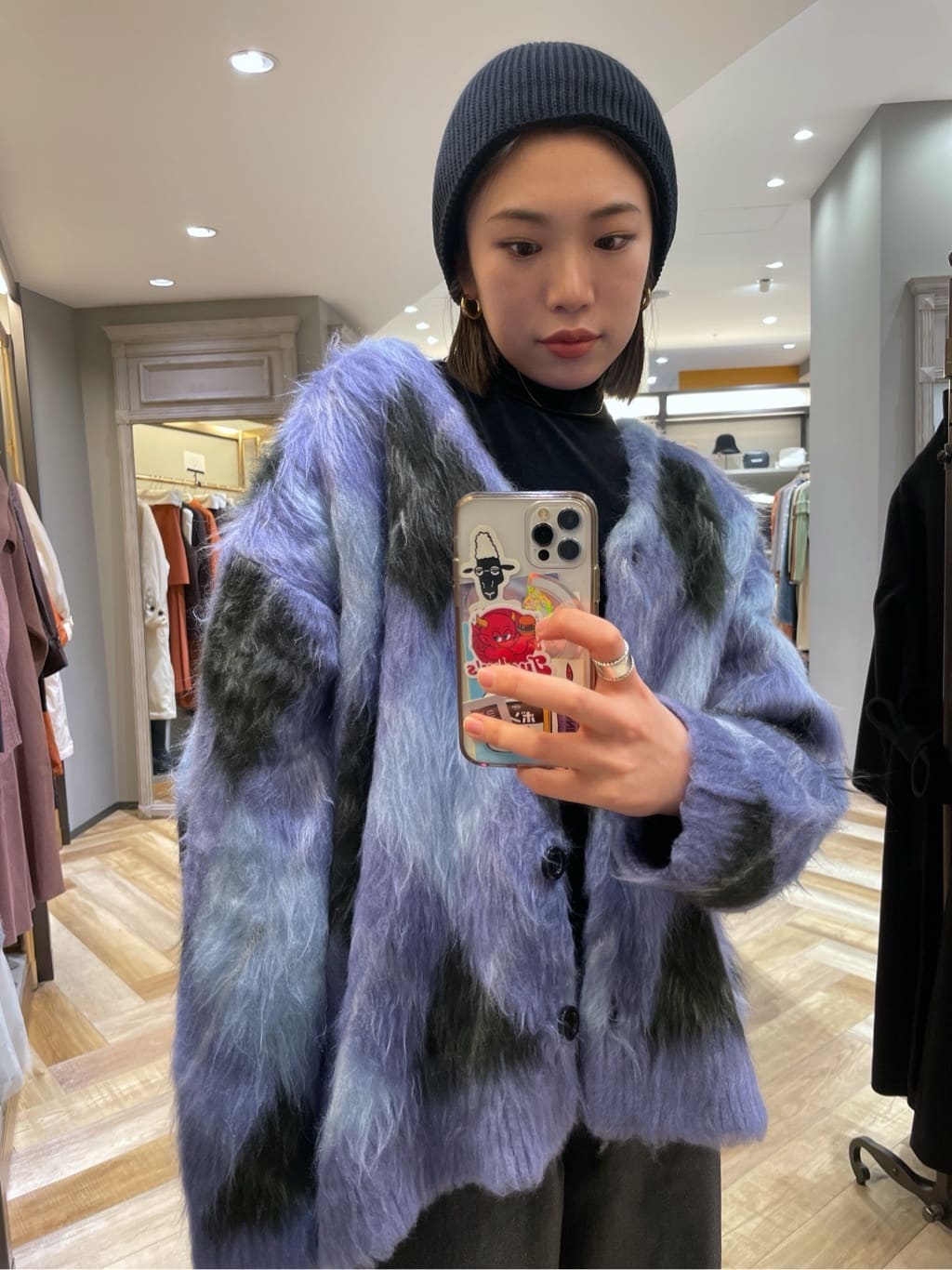 SHAGGY KNIT ARGYLE カーディガン|MOUSSY(マウジー)の通販