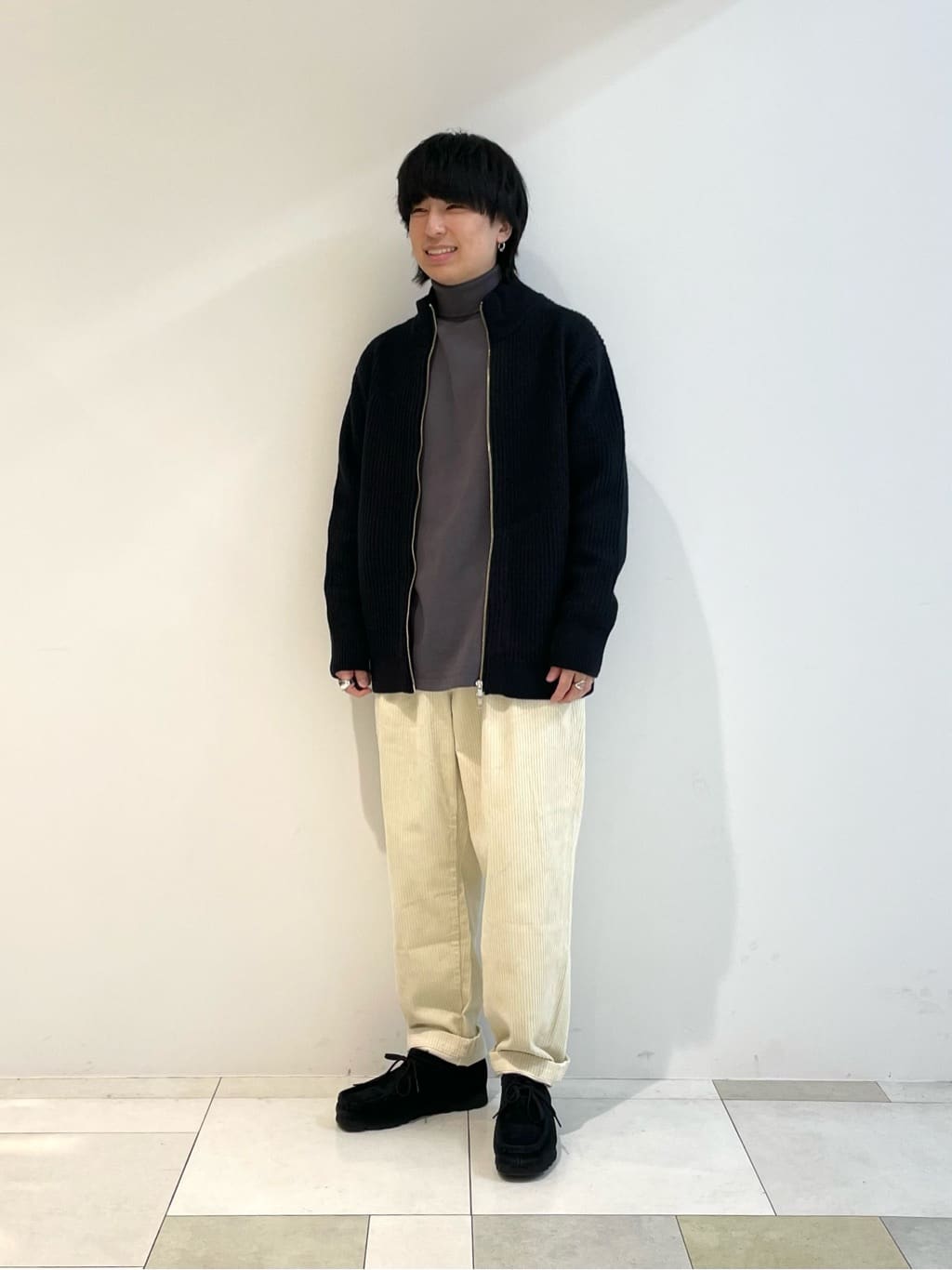 UNITED ARROWS green label relaxingのANDEAN/WO ジップ ニット