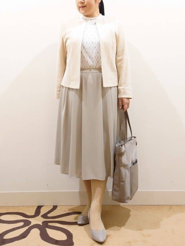 NEWYORKERのバルキーツィードジャージー ノーカラージャケットを使ったコーディネートを紹介します。｜Rakuten Fashion(楽天ファッション／旧楽天ブランドアベニュー)3490222